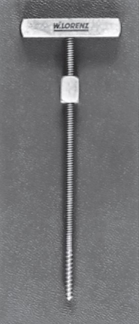 FIGURE 16-30 Elevation of the ZMC with a bone screw inserted percutaneously. A, Carroll-Girard bone screw. B, Use of a bone screw.